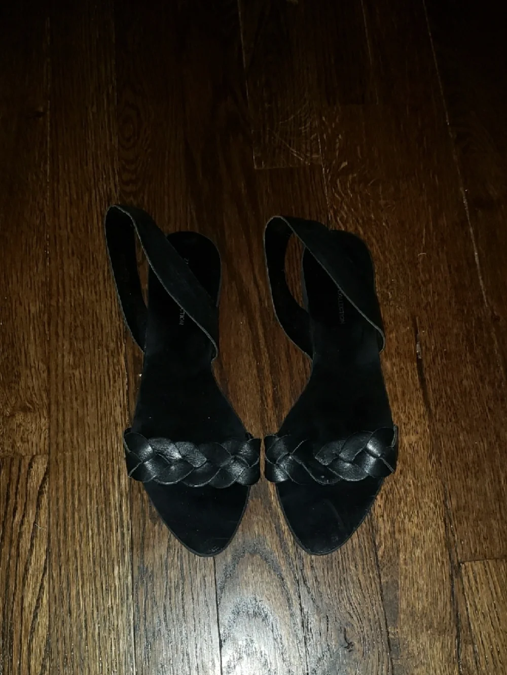 Zara Black Braided Slingback Sandals - Picture 2 of 4